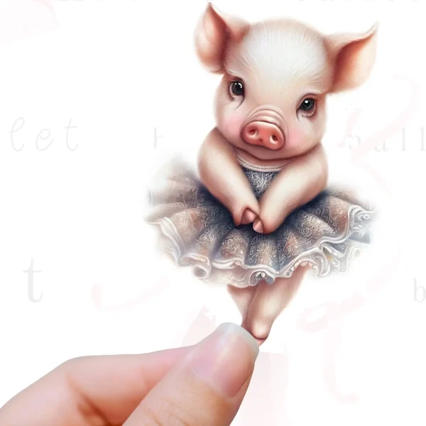 Piggy Sticker - Ornate Tutu