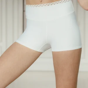Five- Everyday Hybrid Short 3"- White/ Polka Dot