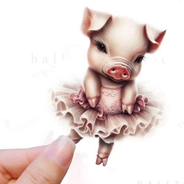 Piggy Sticker - Rose Tutu